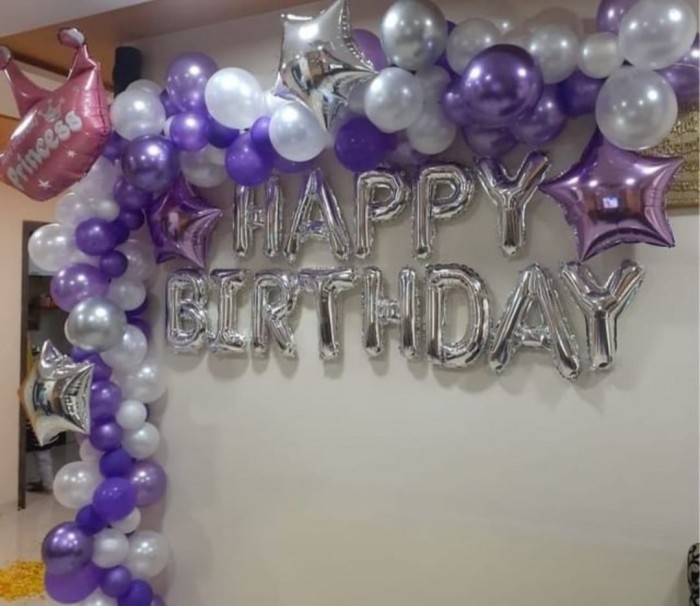 party artists Purple Silver Metallic Wall  Arch Decor
